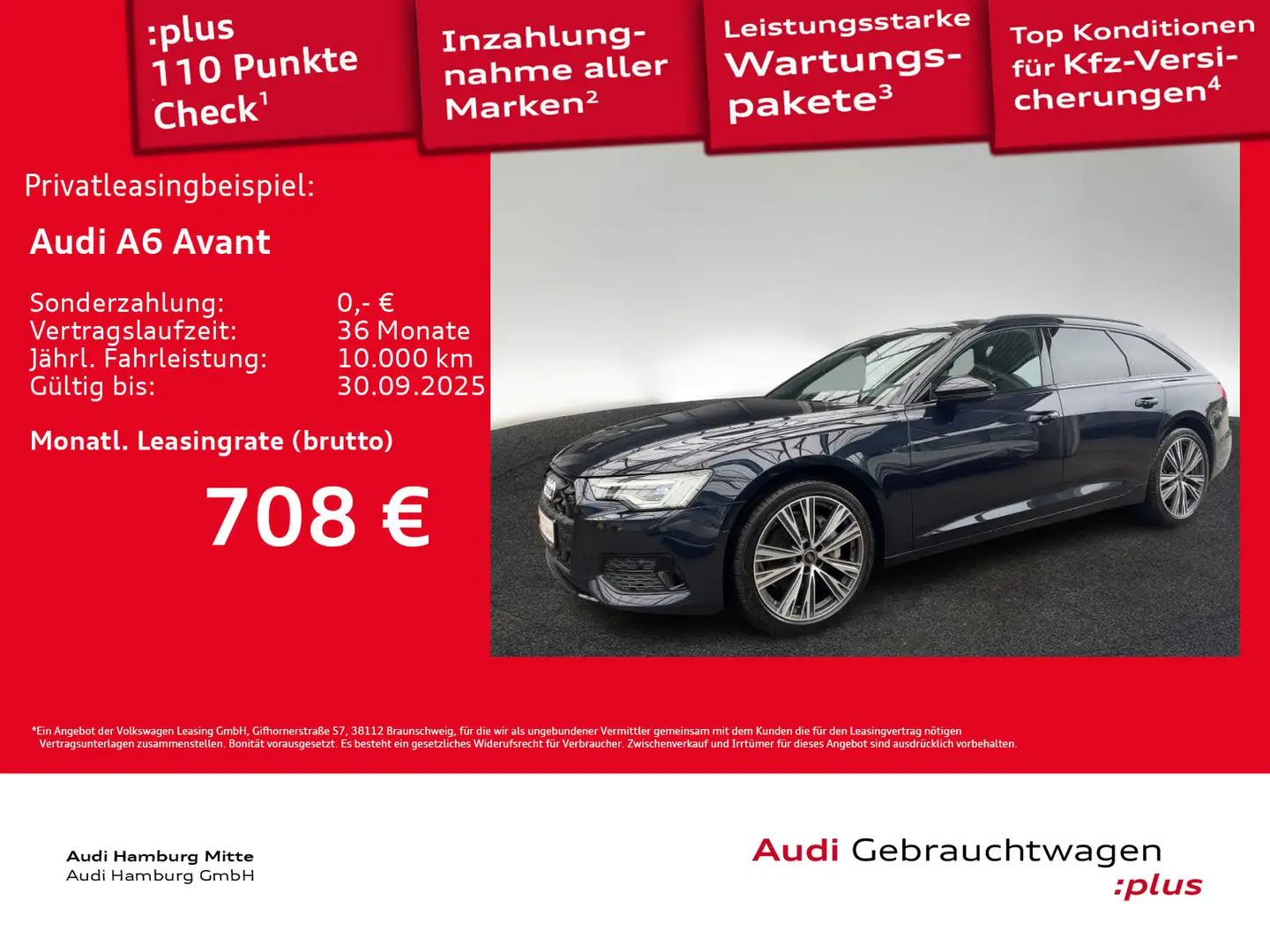 Audi A6 45 TFSI advanced quattro S tronic AHK B Blau - 1