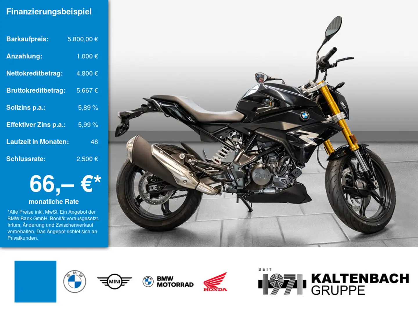 BMW G 310 R LED SCHEINWERFER Schwarz - 1