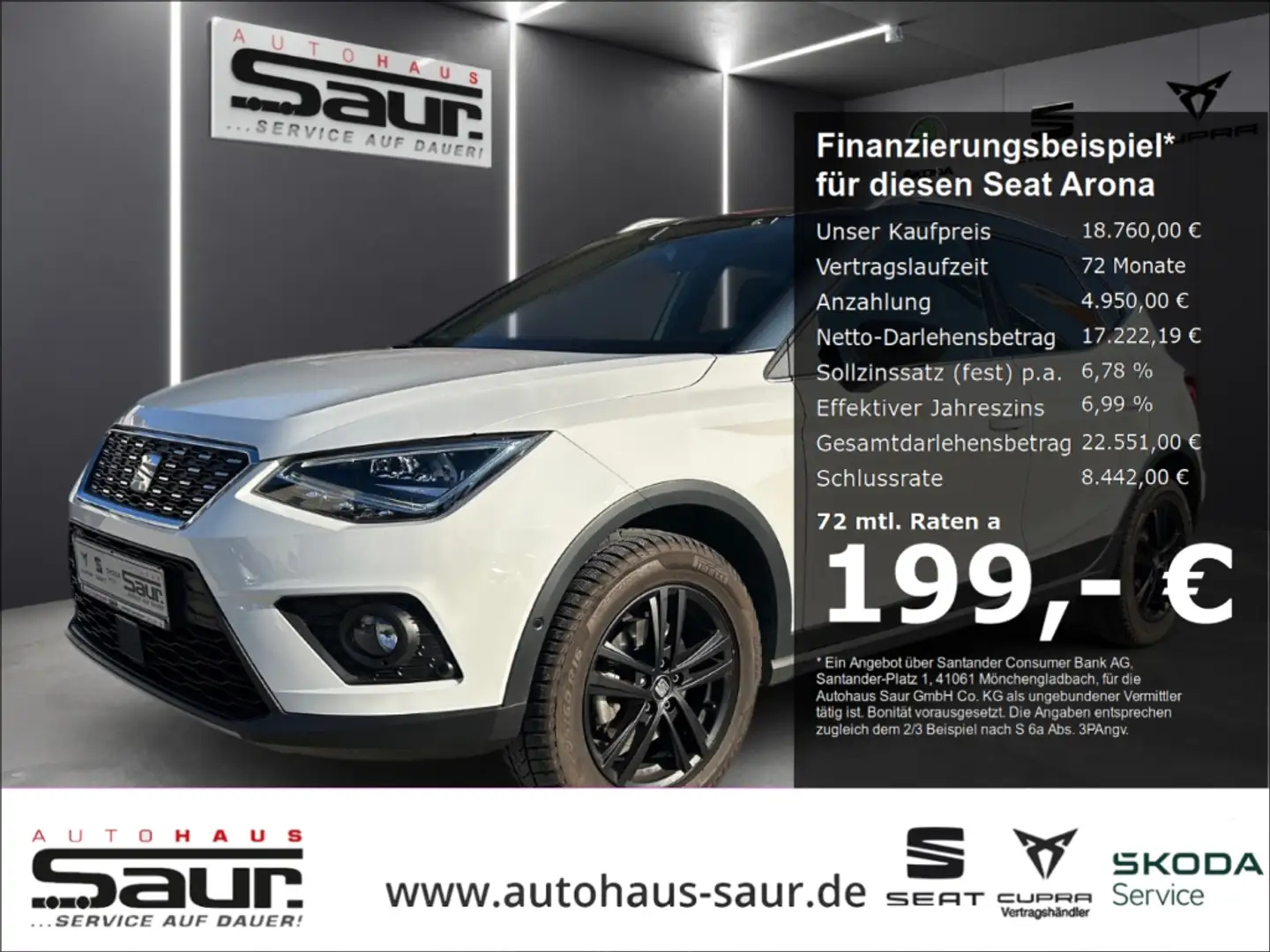 SEAT Arona Xcellence 1.0 TSI NAVI VOLL LED RÜCKFAHRKAMERA SHZ Weiß - 1