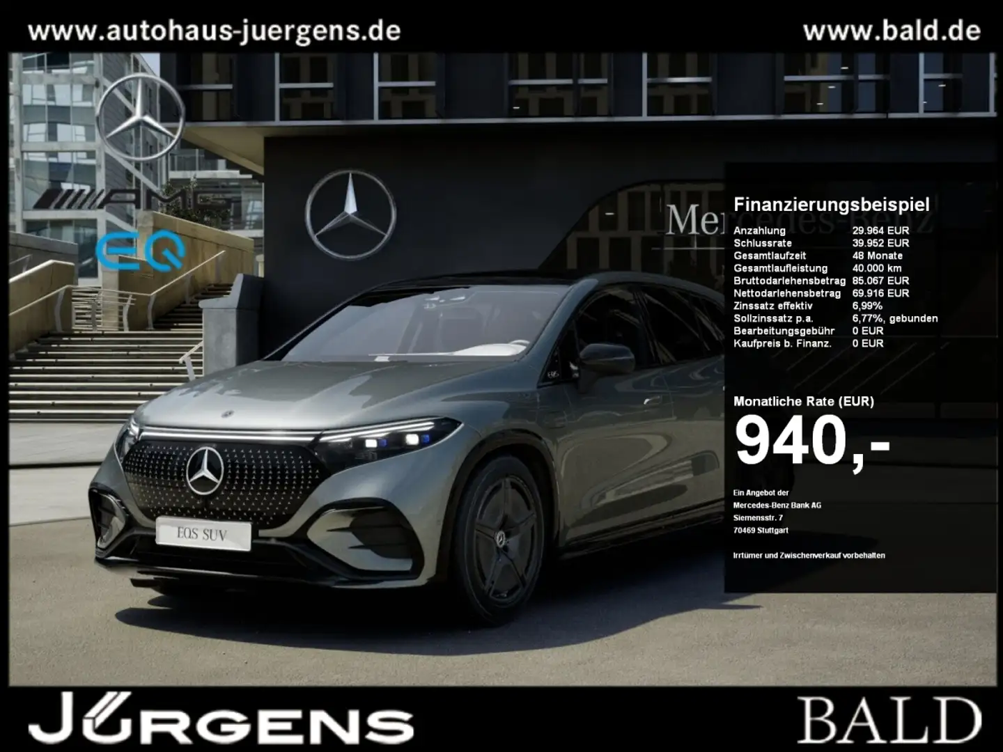 Mercedes-Benz EQS SUV EQS 500 4M SUV AMG-Sport/Pano/Burm/Sitzklima/TV Gri - 1