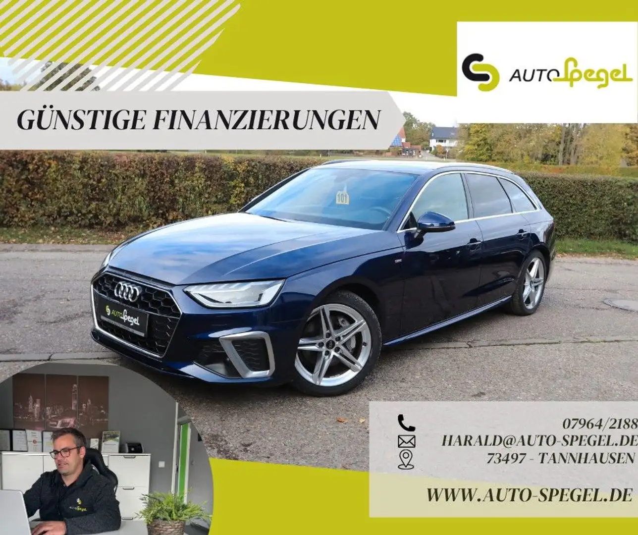 Audi A4 Avant 40 TDI quattro S line LED Kamera Navi Blau - 1