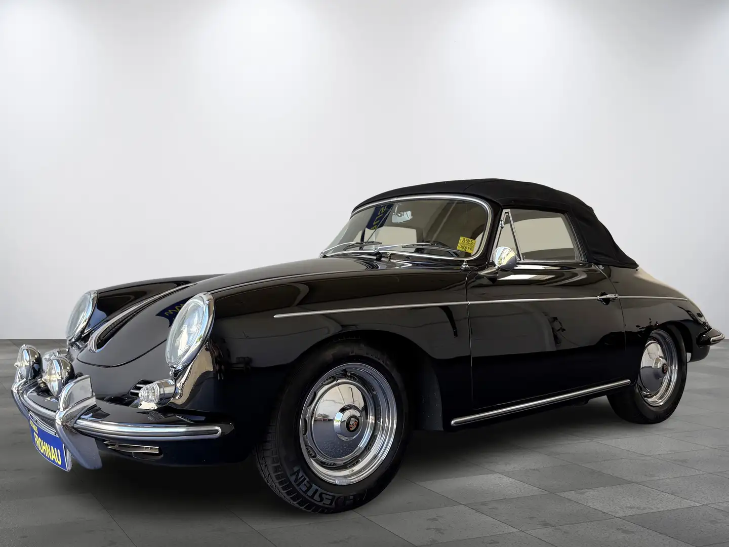 Porsche 356 Super 90 Reutter Cabrio Vollleder Nero - 1