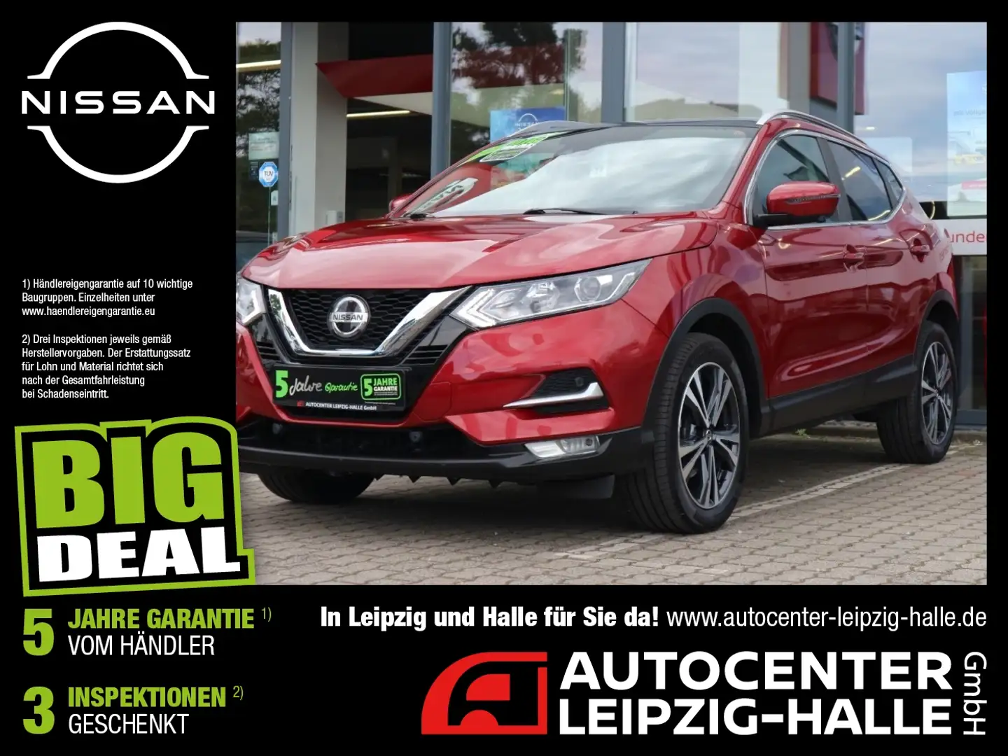 Nissan Qashqai 1.3 DIG-T Zama Panorama Navi 360° Rood - 1