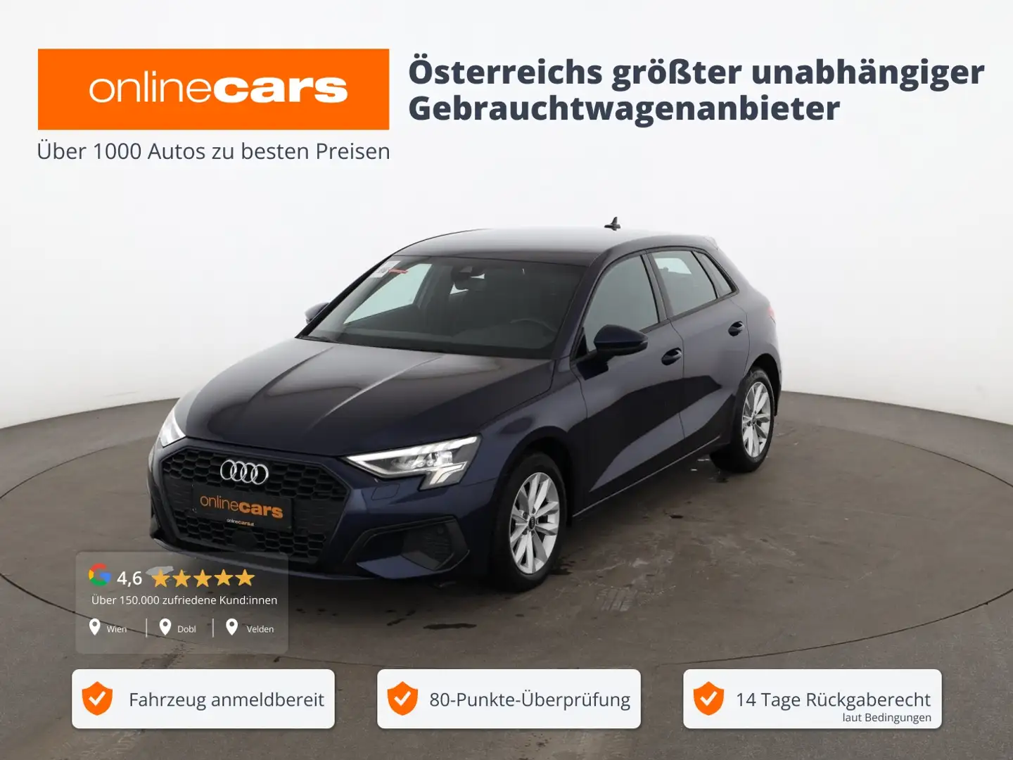 Audi A3 Sportback 35 TDI Aut LED NAVI LEDER SITZHZG Blau - 1