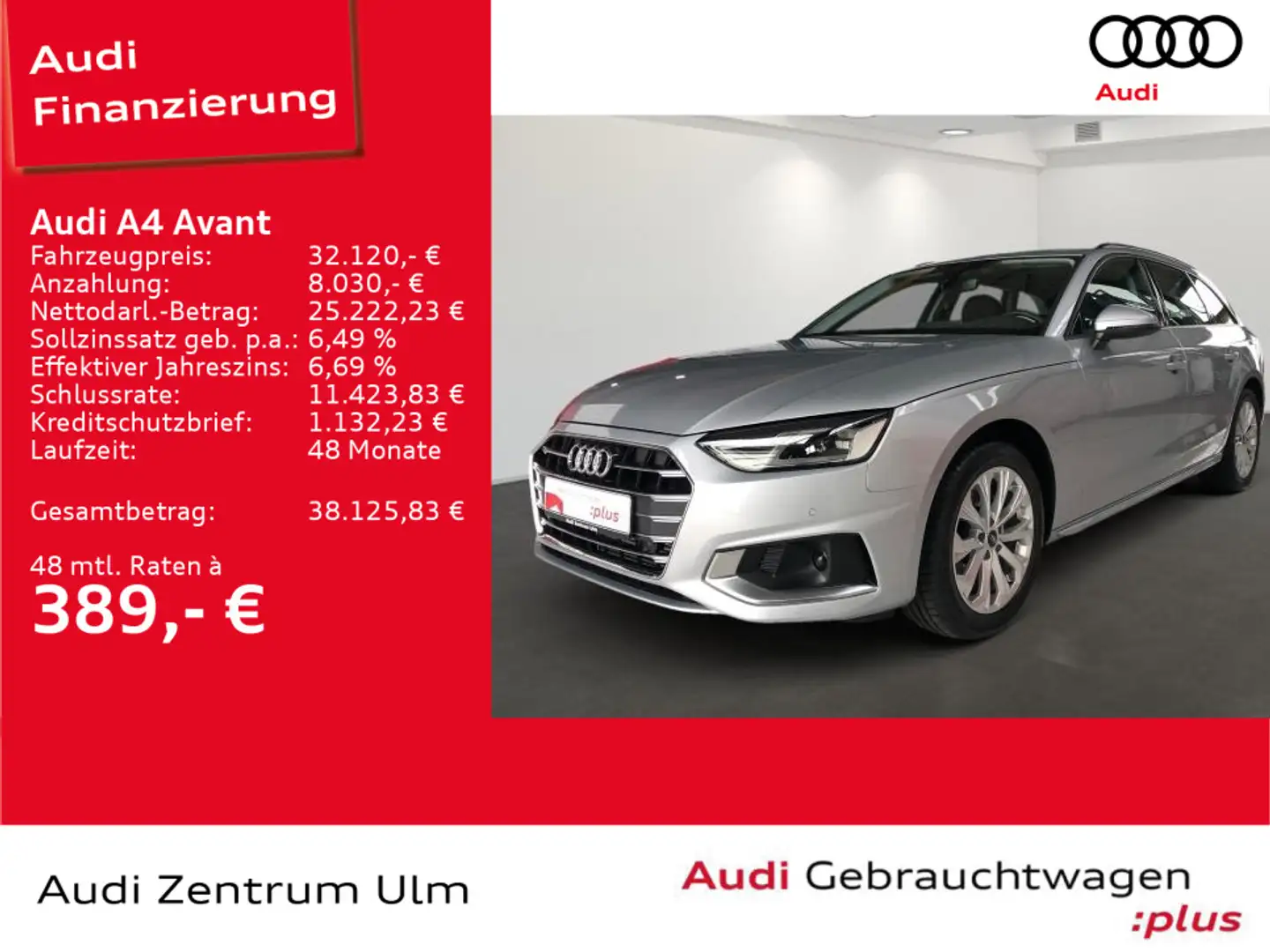 Audi A4 advanced 35 TFSI AHK-VORB. LED NAV+ RFK Silber - 1
