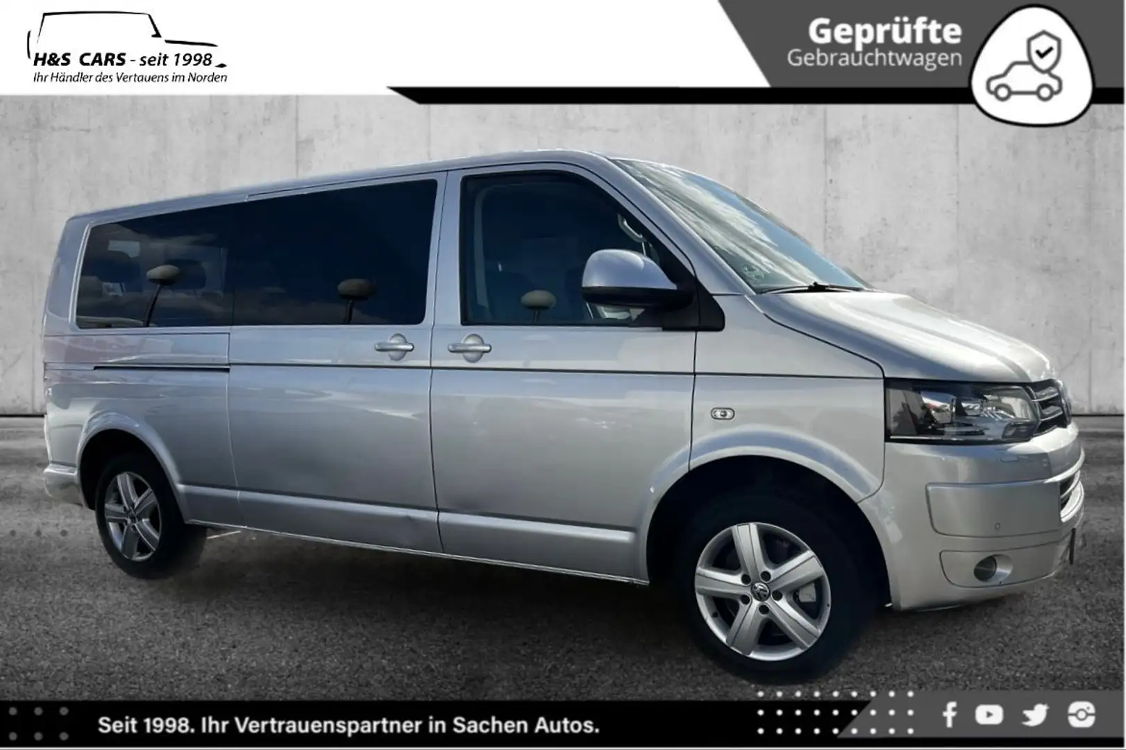 Volkswagen T5 Caravelle Comfortl LANG 1.H 9S BI-XEN NAV KAM Silber - 1