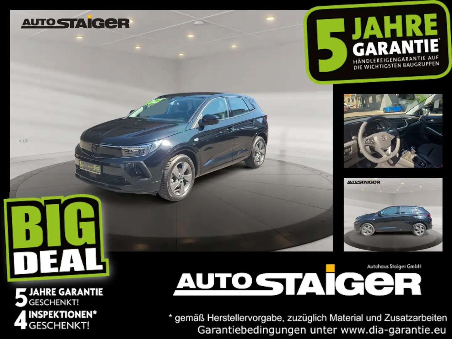 Opel Grandland 1.2 Turbo GS Allwetter*Navi*Sitzheizung Schwarz - 1