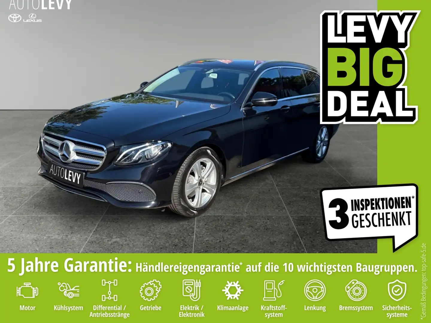 Mercedes-Benz E 200 d T Avantgarde *AHK*NAVI*PDC*TEILLEDER* Černá - 1