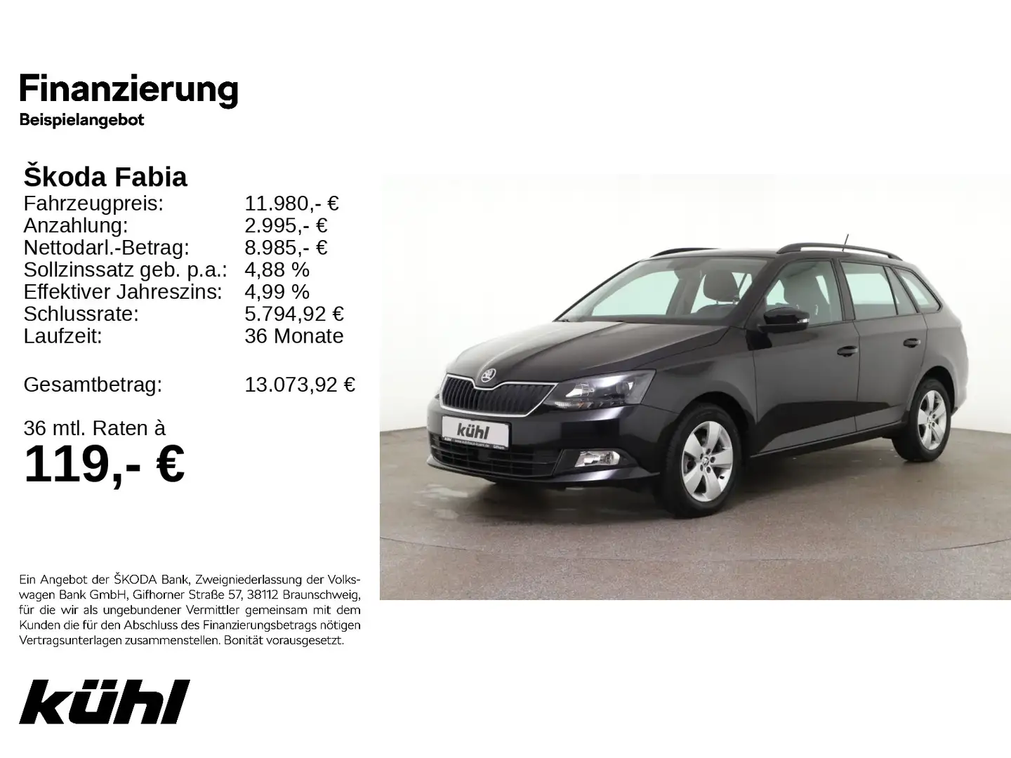 Skoda Fabia Combi 1.2 TSI Style LED,Klima Zwart - 1