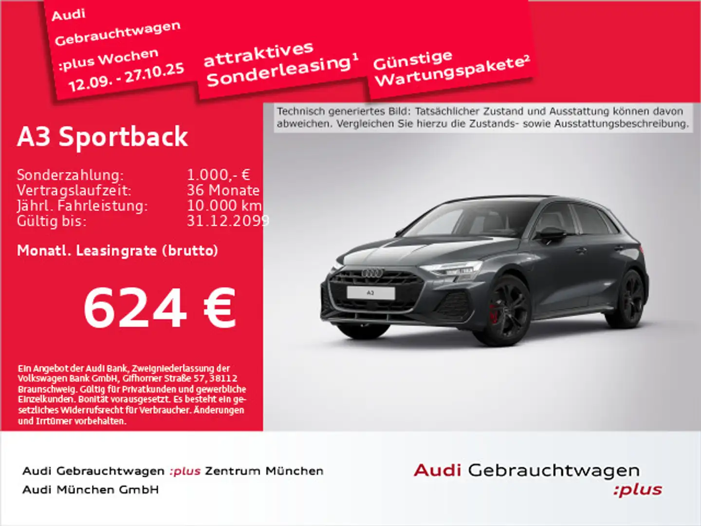 Audi A3 45 TFSI e S tronic 2x S line Pano/V Grau - 1