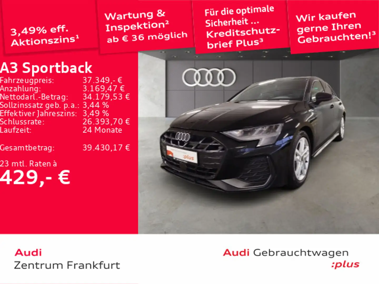 Audi A3 35 TDI S tronic S line Navi DAB VC Schwarz - 1