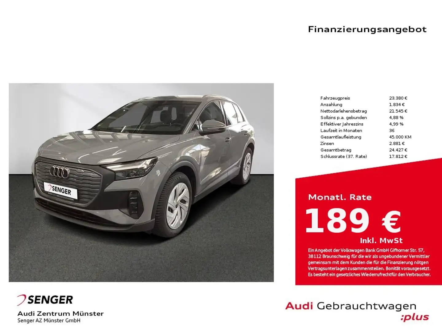 Audi Q4 e-tron 35 MMI LED Klimatisierungspaket Sitzh. Gris - 1