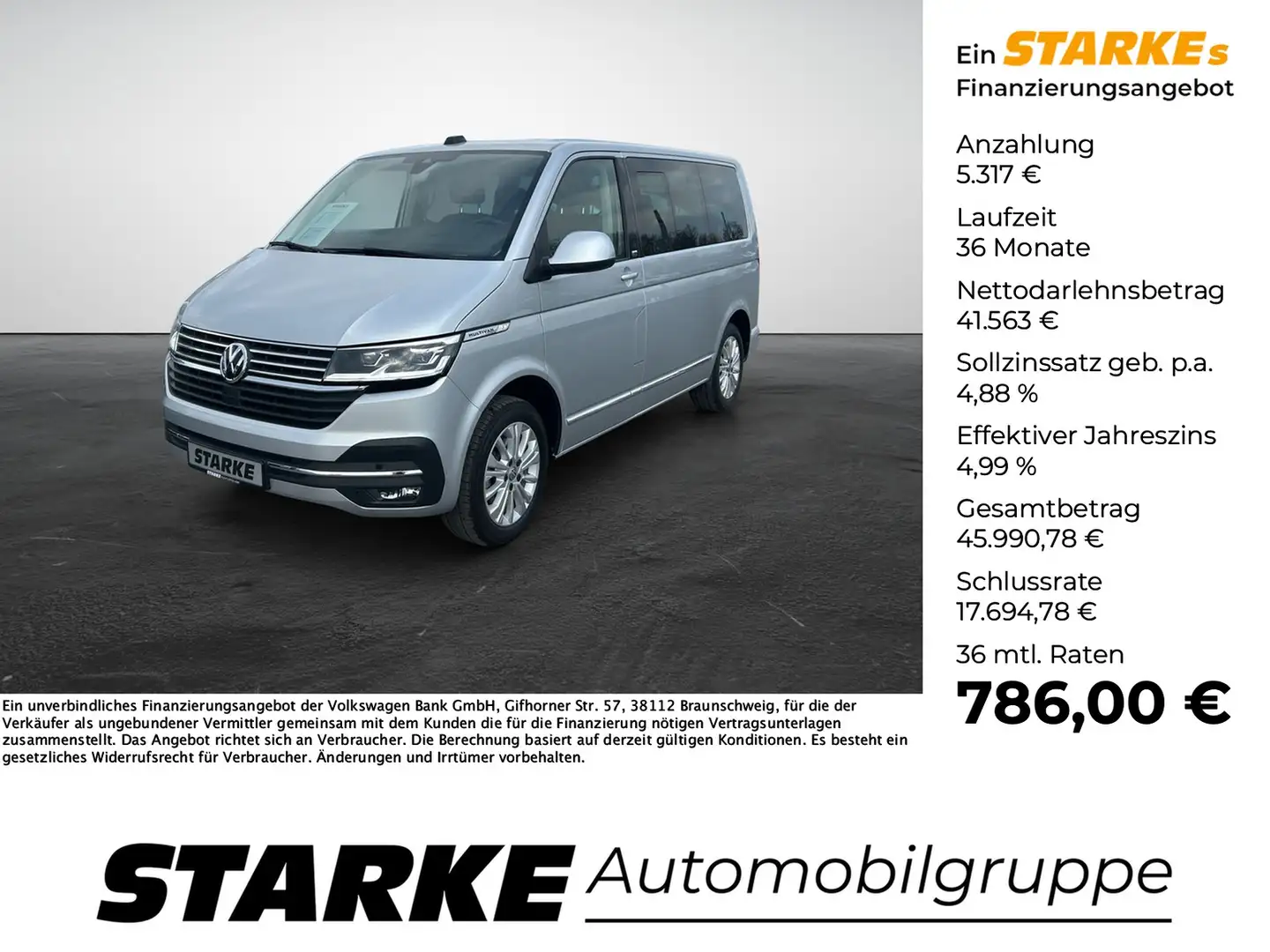 Volkswagen T6 Multivan T6.1 2.0 TDI DSG Generation Six Silber - 1