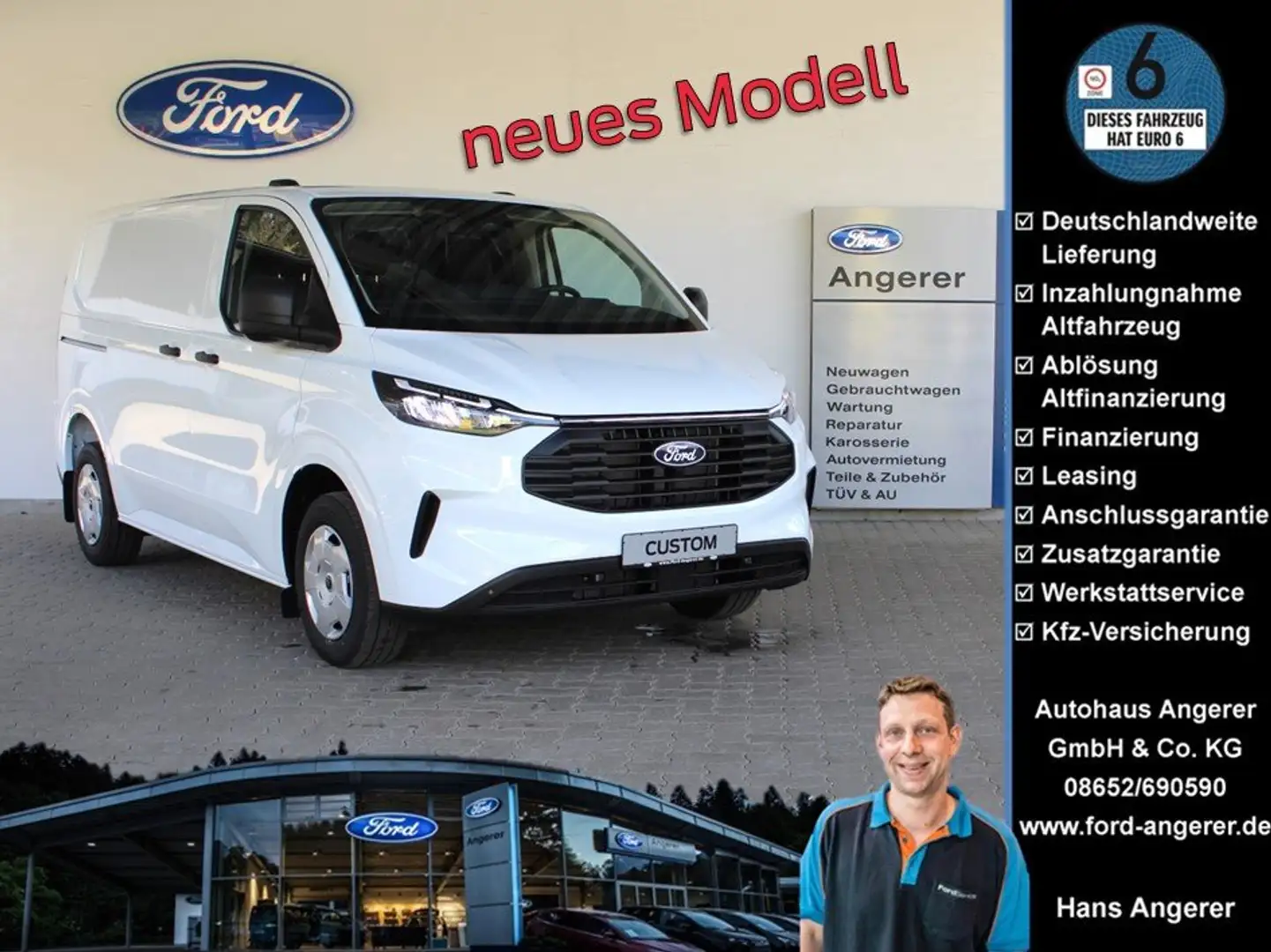 Ford Transit Custom 280L1 Trend Klima,LED,Touch,RFK,WinPak,Laderaumsch Weiß - 1