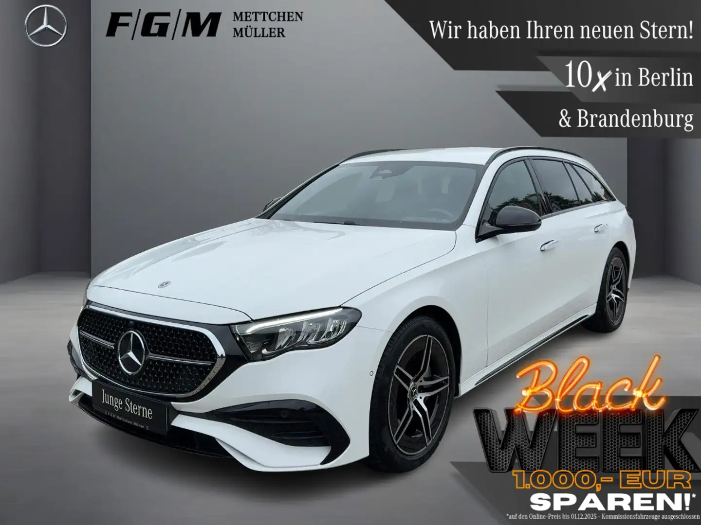 Mercedes-Benz E 220 T d AMG-Line KeyGo|TWA|AHK|Night|Sitzhz Blanc - 1