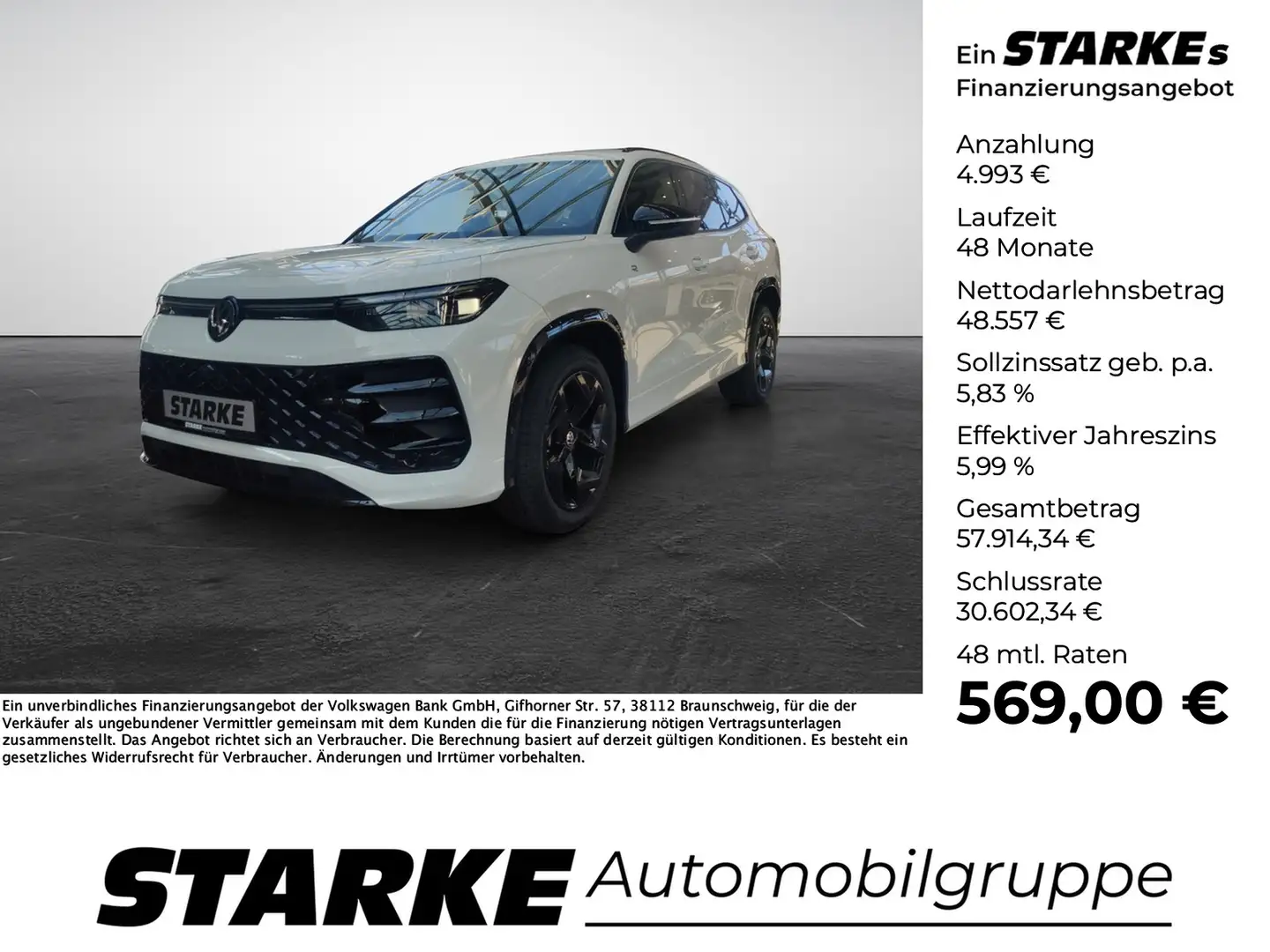 Volkswagen Tayron 2.0 TDI DSG R-Line 7 Sitzer Biały - 1