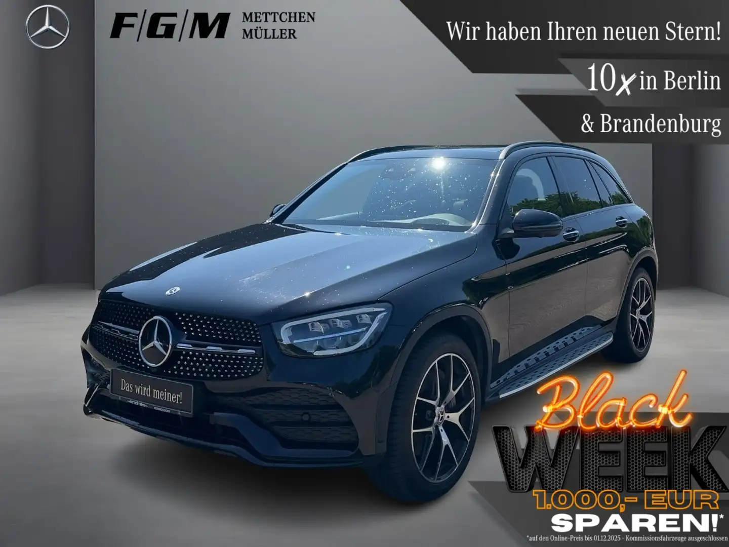 Mercedes-Benz GLC 300 de 4M AMG Line HUD|KeyGo|S-Dach|TWA|360 Noir - 1