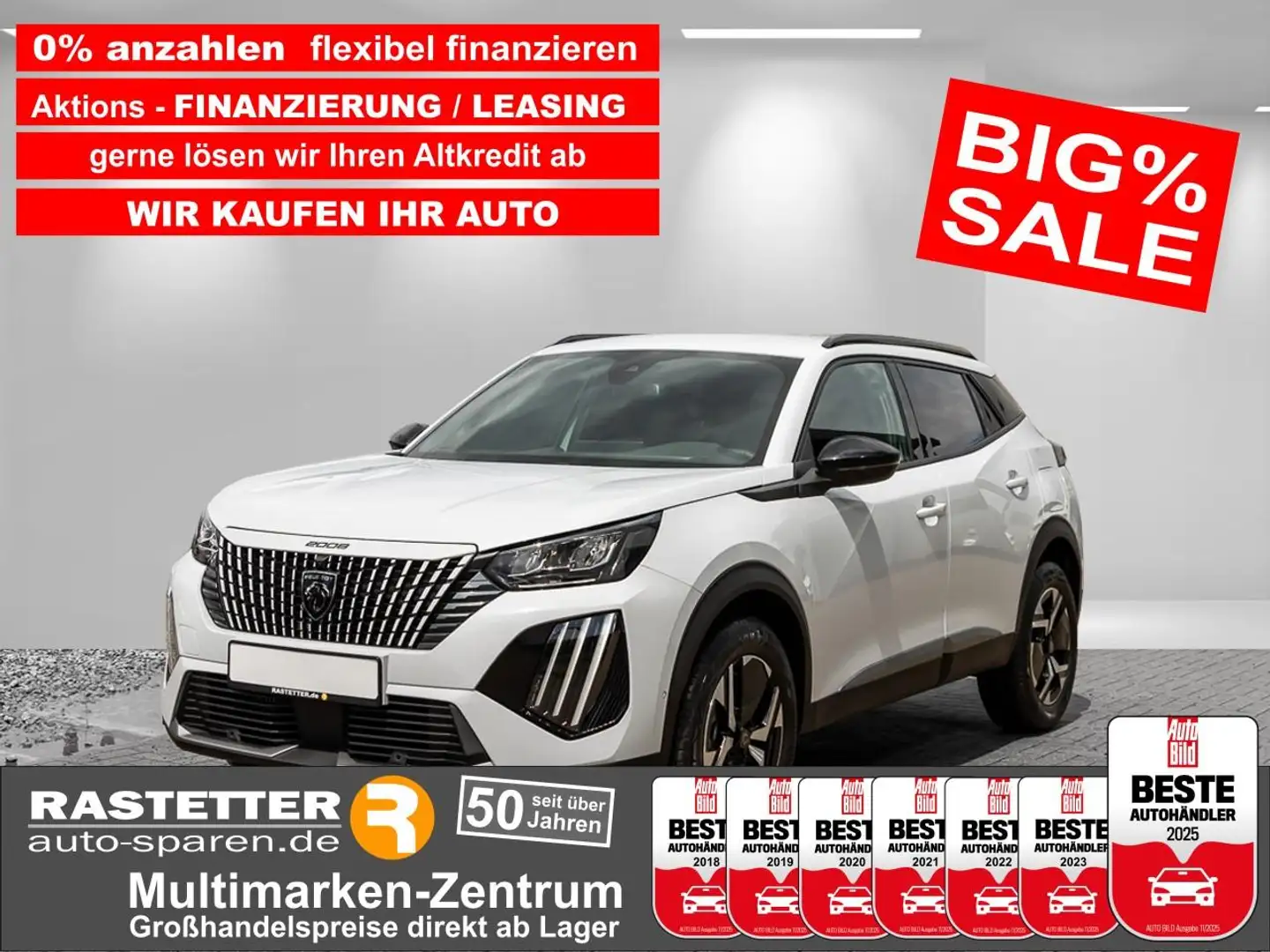 Peugeot 2008 Hybrid 145 Allure Navi+ACC+360+Keyless+virtCP+SHZ+ Weiß - 1