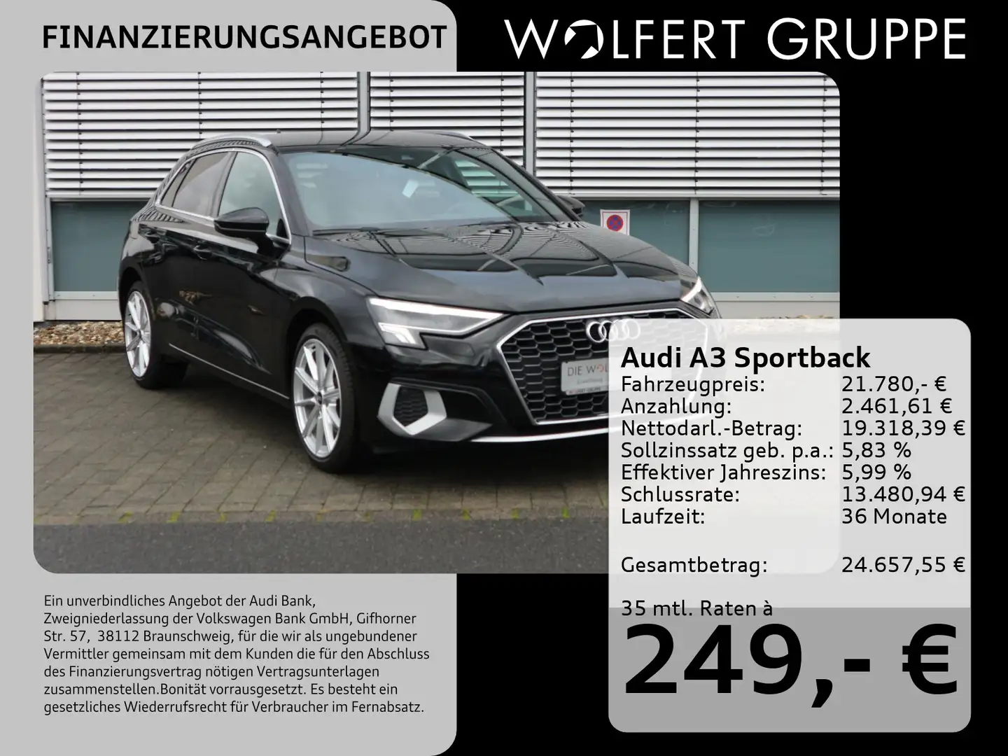 Audi A3 40 TFSI e S tronic AHK*CARPLAY*RFK* Schwarz - 1
