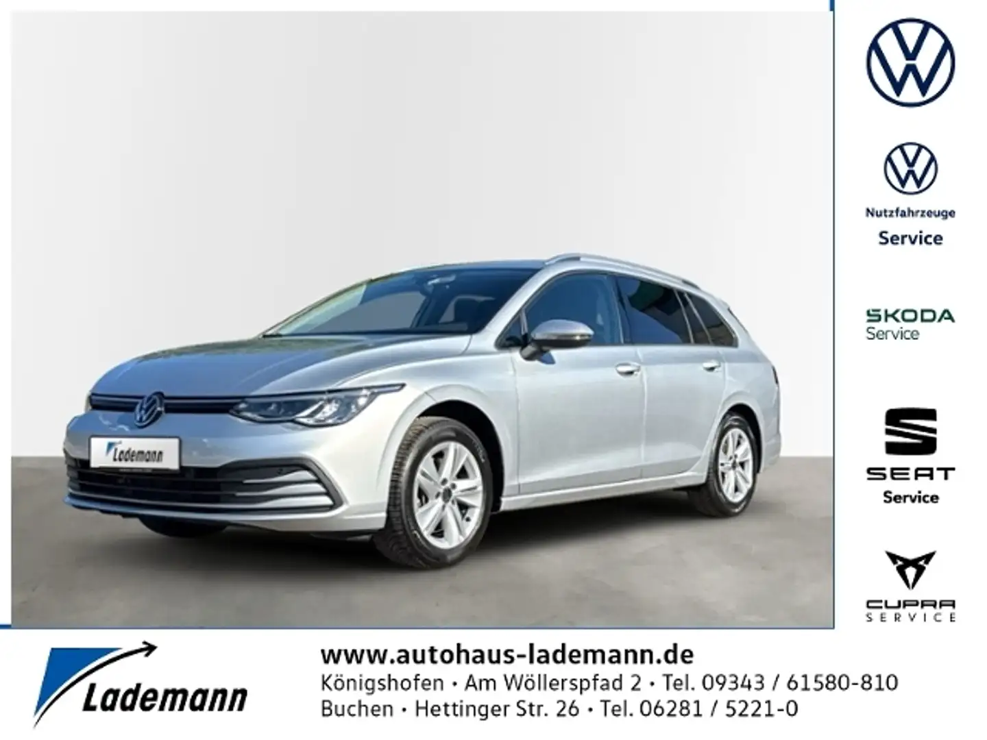 Volkswagen Golf Variant 2.0 TDI DSG LED+NAVI+AHK+KAMERA+ACC Zilver - 1