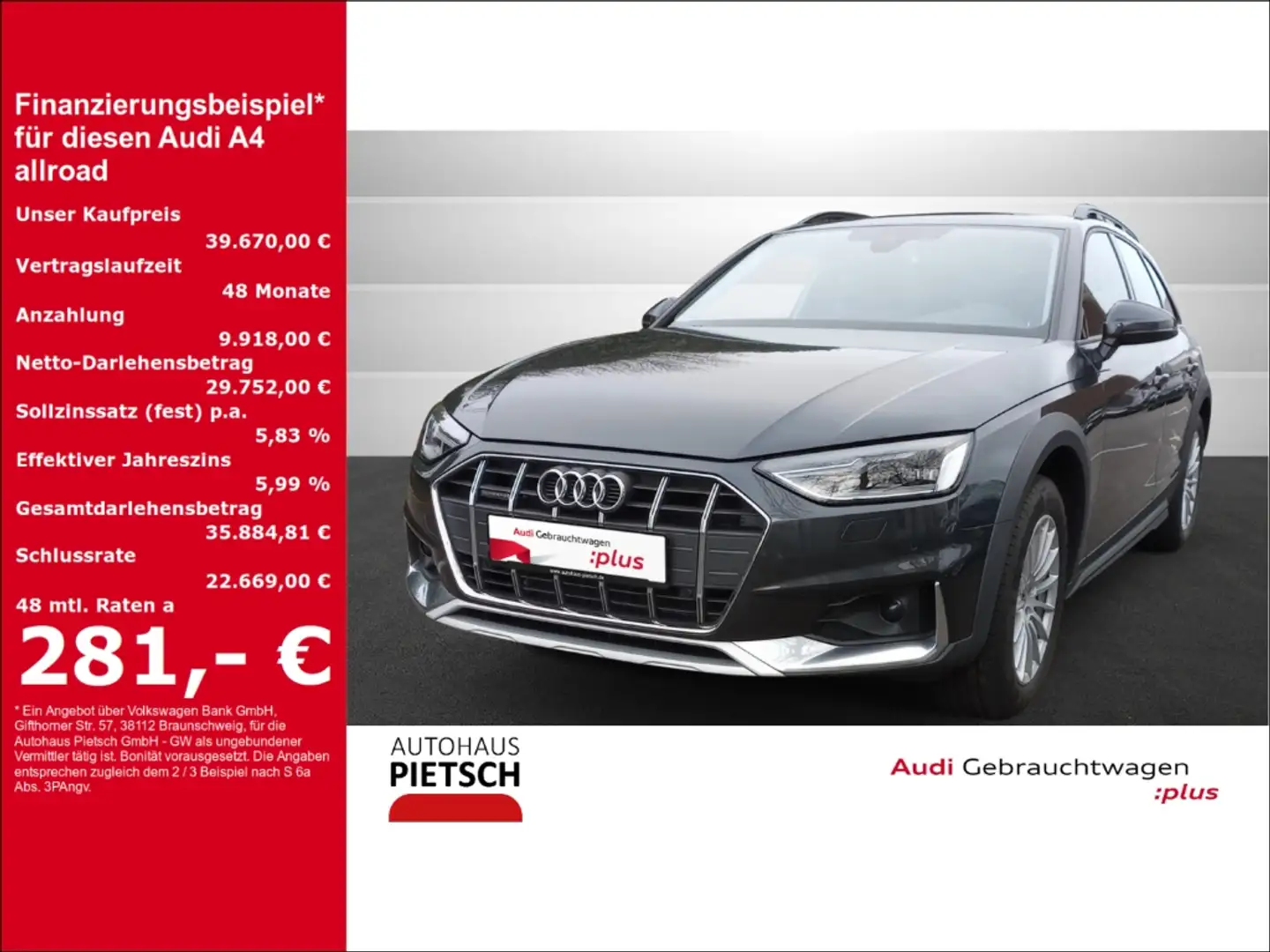 Audi A4 allroad 40 TDI quattro AHK Navi Kamera Grau - 1