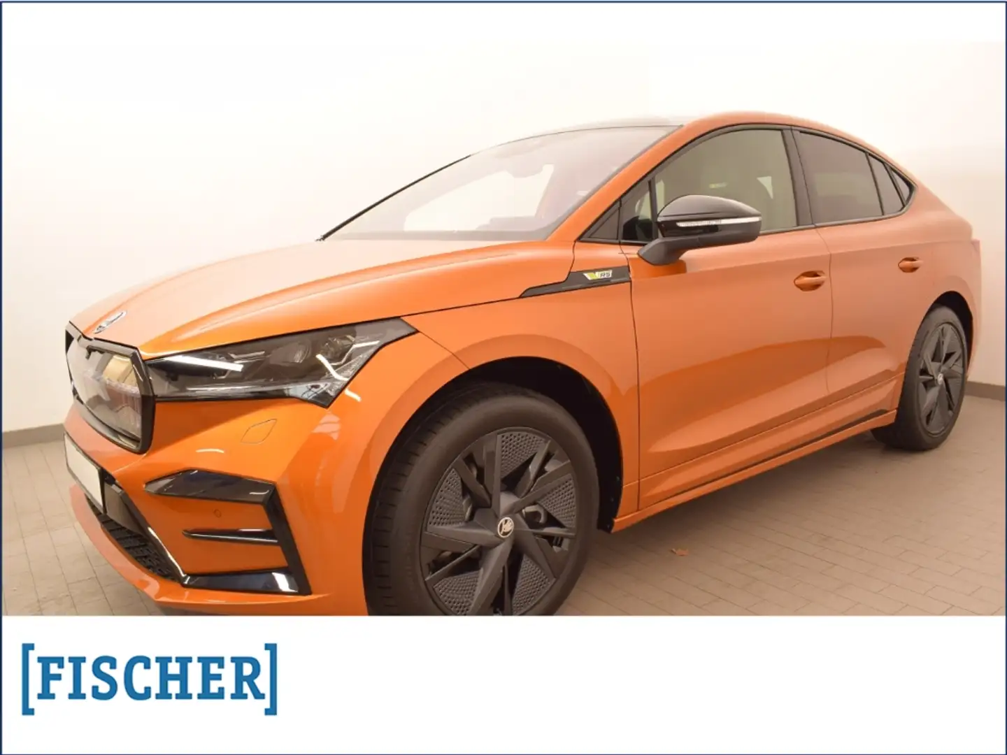 Skoda Enyaq Coupe RS 4x4 82 kWh Matrix Navi AHK Rear View Orange - 1