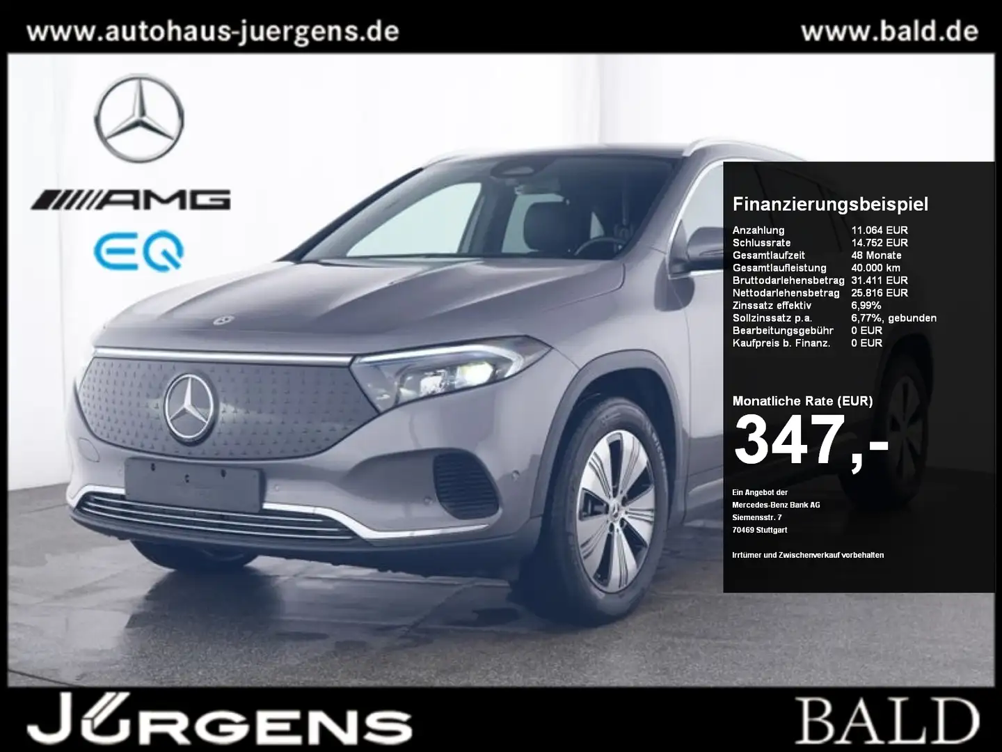 Mercedes-Benz EQA 350 4M Progressive/LED/Kamera/Totw/SHZ/18' Gris - 1