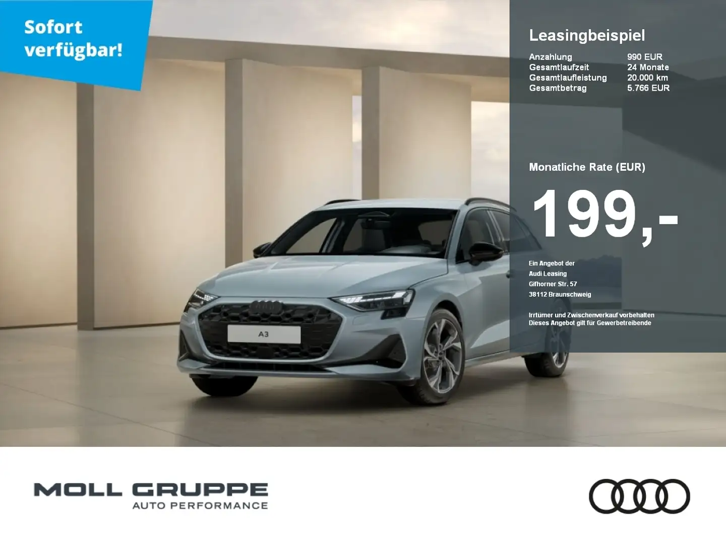 Audi A3 Sportback advanced Grijs - 1