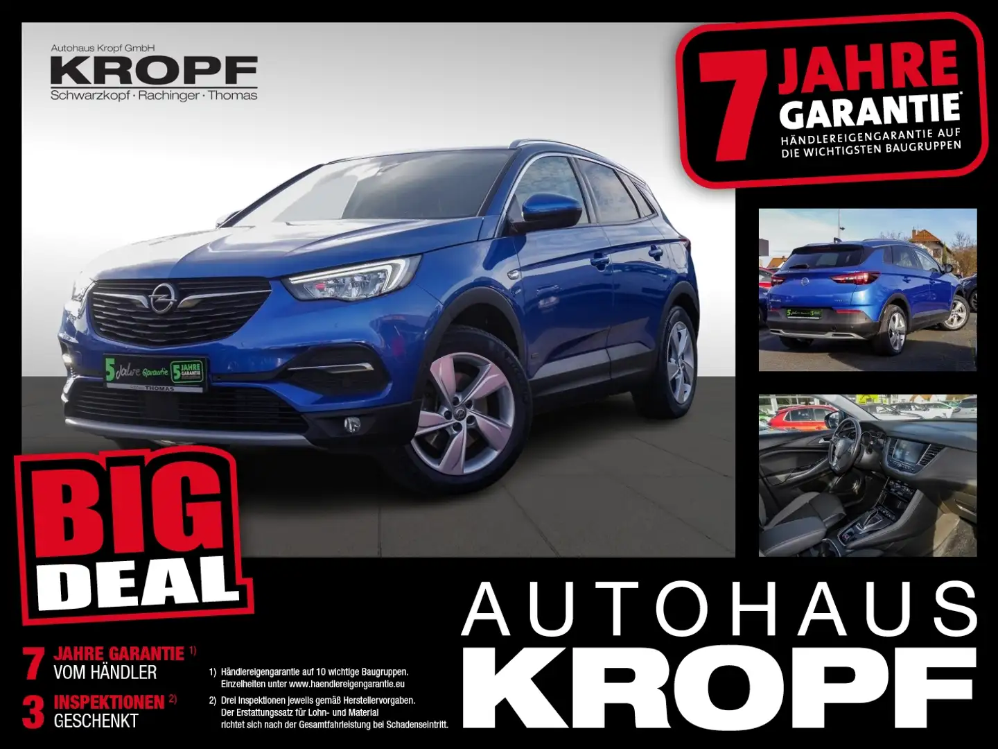Opel Grandland 1.6 Turbo Hybrid 4 *8-FACH* 4x4 Blau - 1