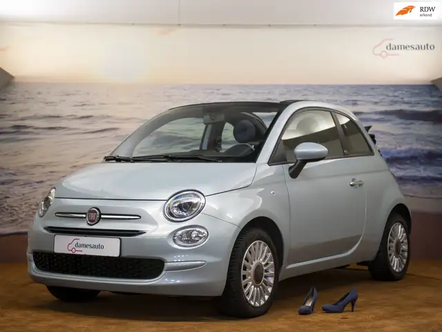 Fiat 500C 1.0 Hybrid Dolcevita, Cabriolet, lichtblauw, incl