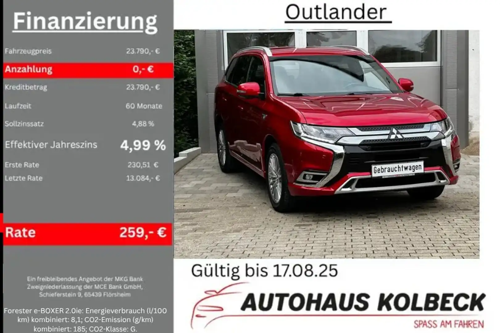 Mitsubishi Outlander PHEV Top 4WD Roşu - 1