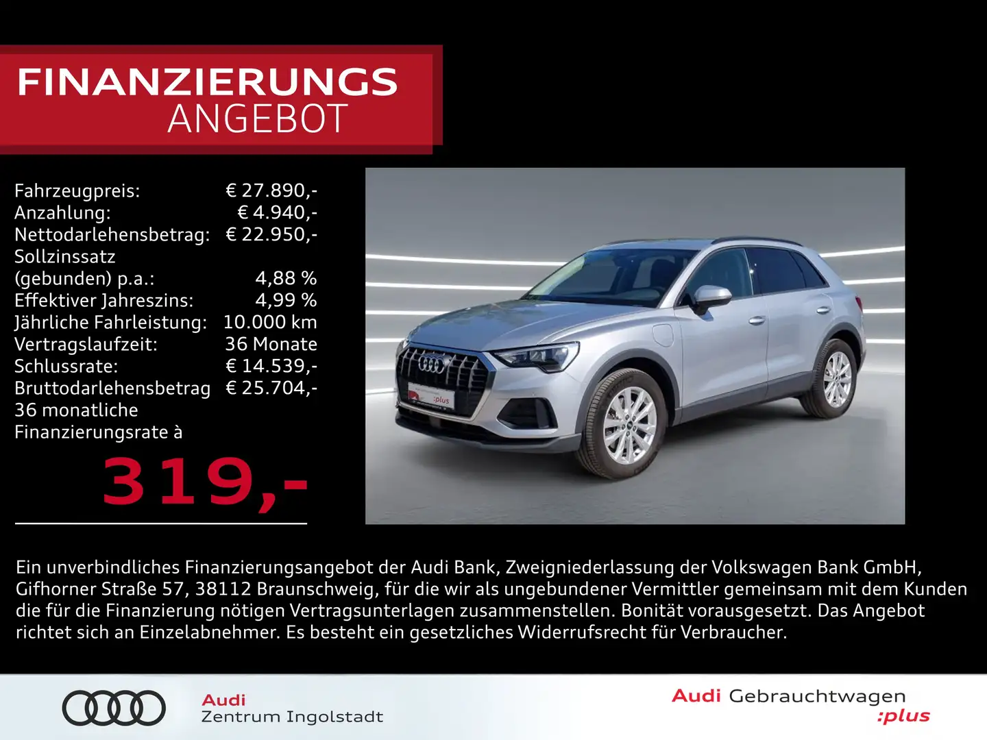 Audi Q3 45 TFSI e S tronic NAVI AHK ACC virtual 2xPDC Zilver - 1