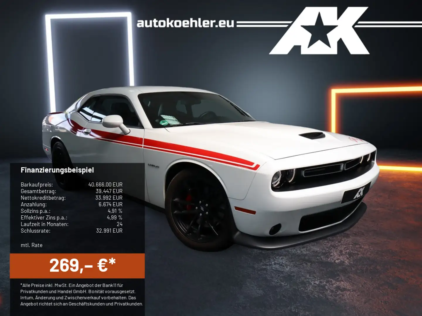 Dodge Challenger R/T 5,7l V8 20 Zoll Weiß - 1