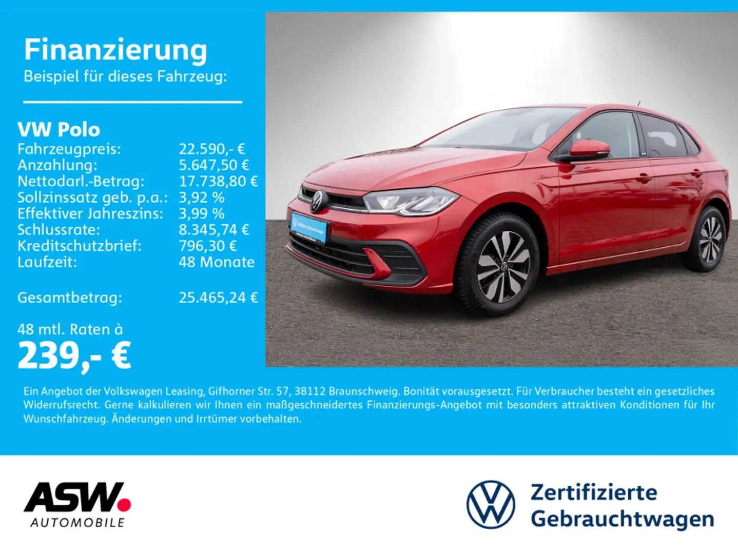 Volkswagen Polo Move 1.0TSI DSG LED Navi RFK ACC AHK SHZ Rot - 1