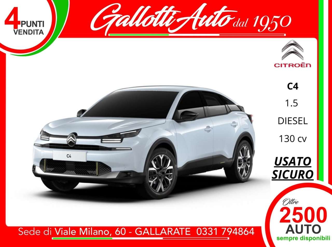 Citroen C4 1.5 bluehdi Max s&s 130cv eat8 - SENZA VINCOLI DI