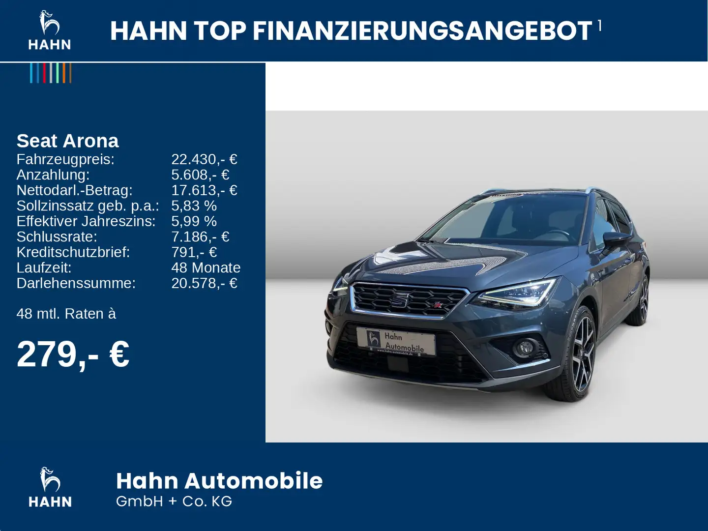 SEAT Arona 1.0TSI FR DSG LED ACC PDC Navi V-Cockpit Grigio - 2