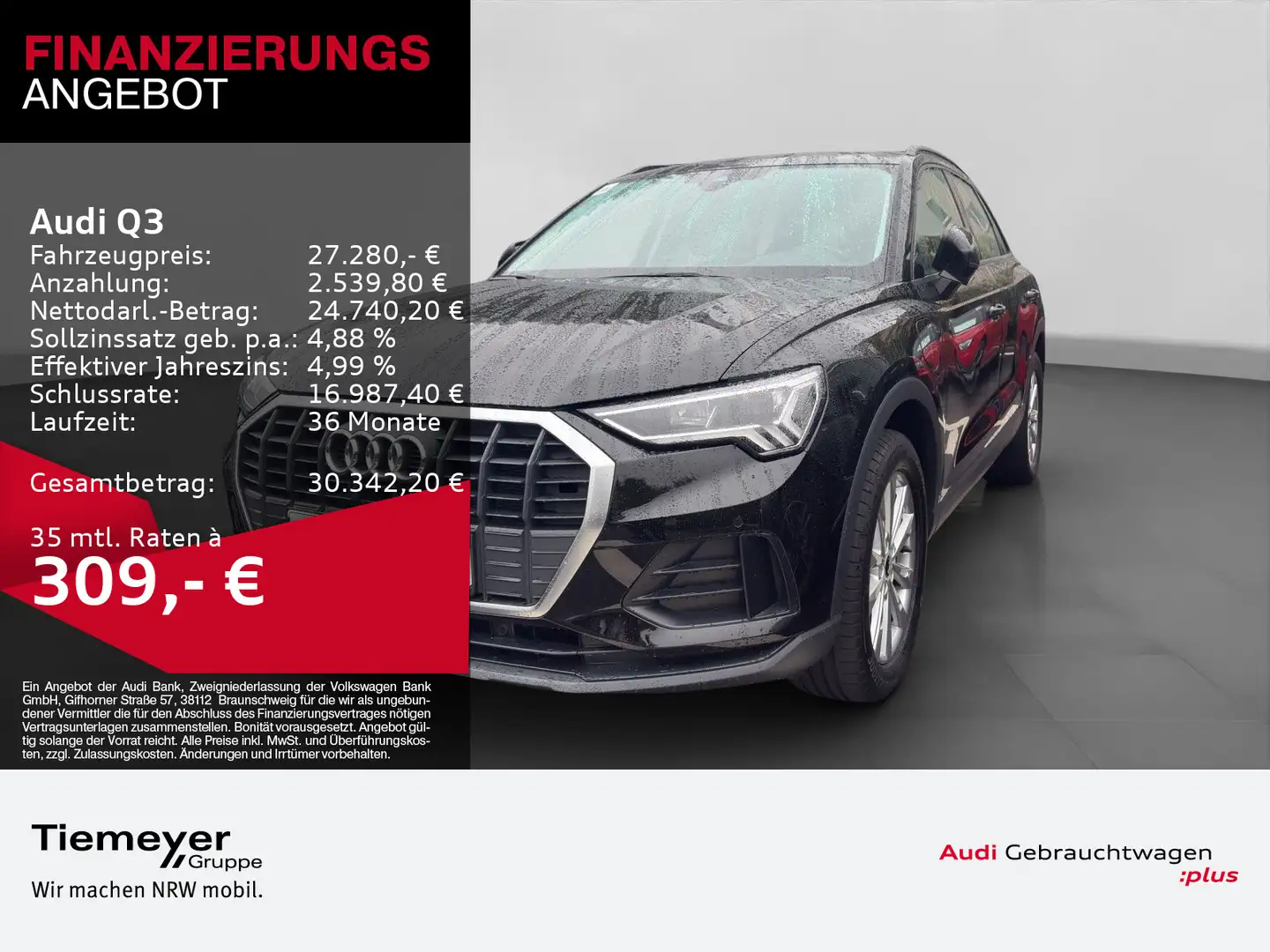Audi Q3 45 TFSI e NAVI PDC SITZHZG Schwarz - 1