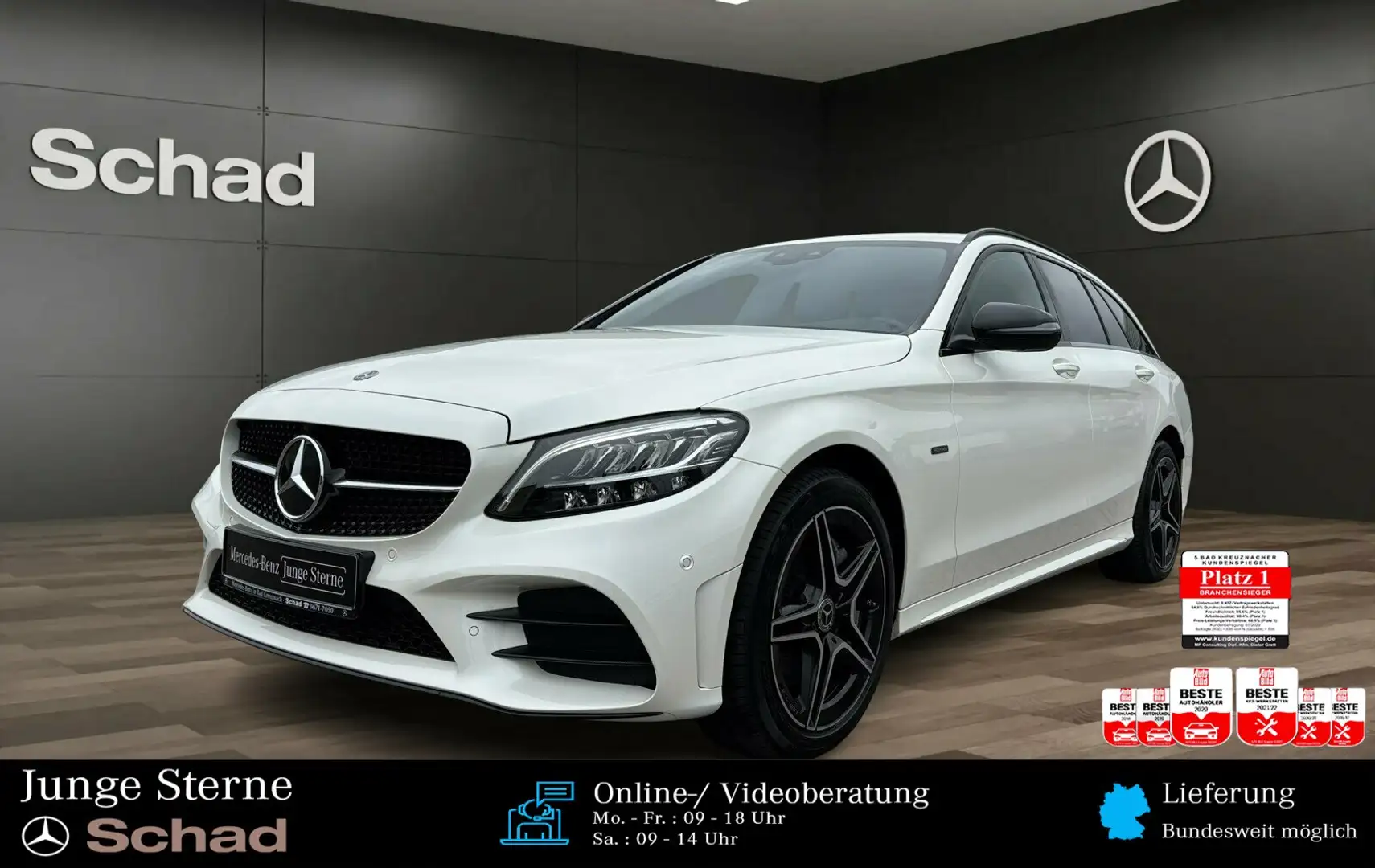 Mercedes-Benz C 300 C 300 e T AMG+MBUX+HUD+360°+DISTR+LED+ASSIST+SHZ Bianco - 1