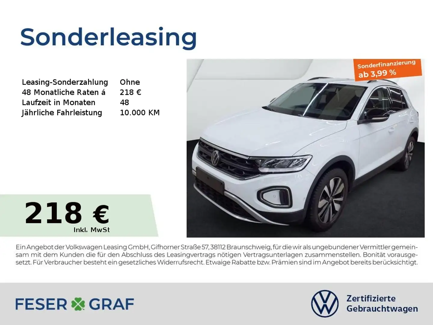 Volkswagen T-Roc Goal 1.0 TSI Navi LED SiHz ACC ParkAssist Weiß - 1