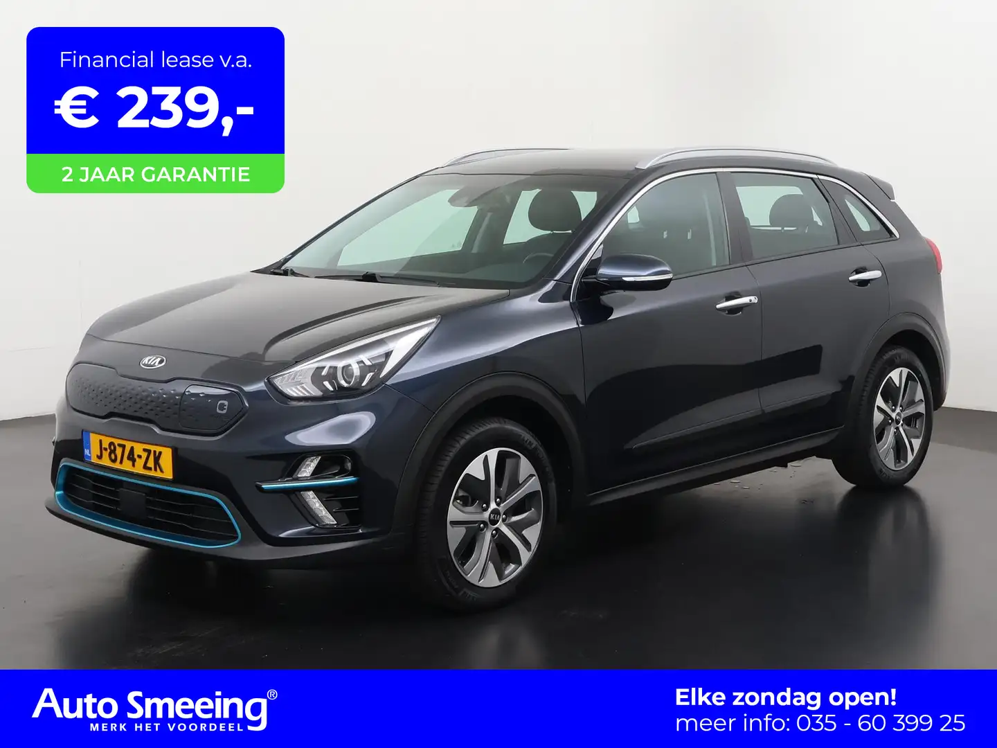 Kia e-Niro DynamicLine 64 kWh 3 fase | SOH 99% | Trekhaak | C Bleu - 1