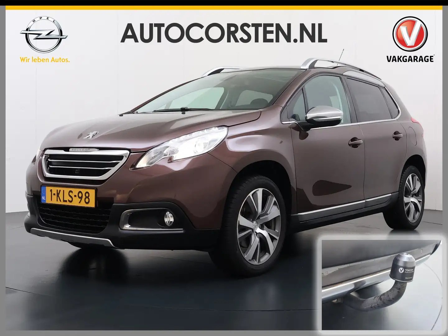 Peugeot 2008 1.6 120pk Pano-dak Féline Navi Leer/Alcantara Trek Bruin - 1
