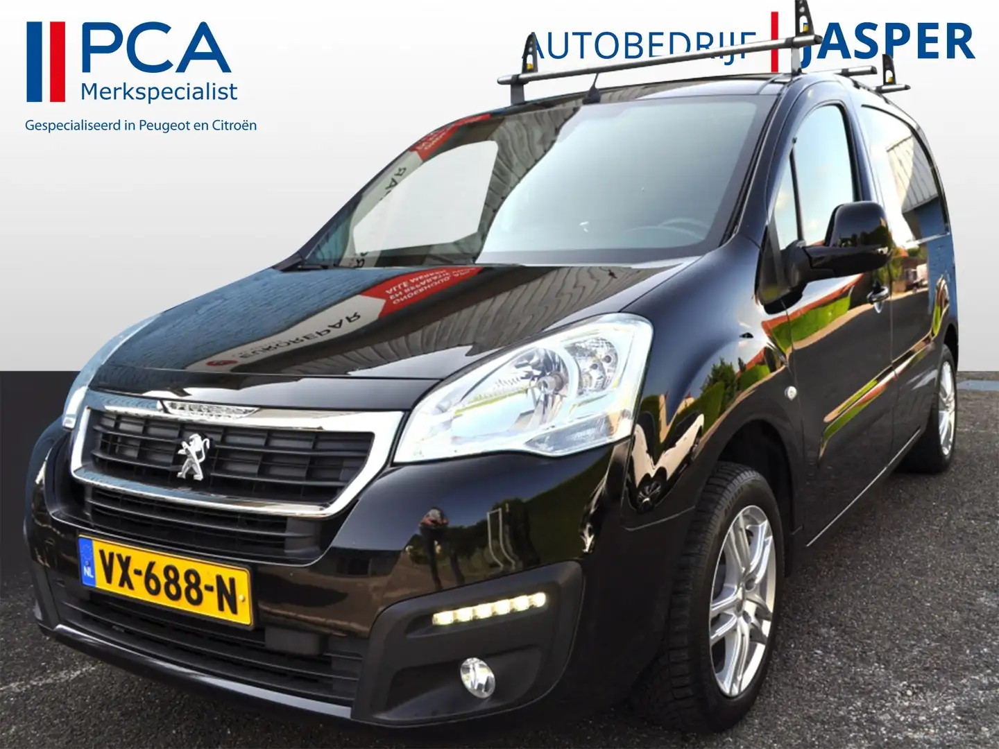 Peugeot Partner 120 HDi 90Pk L1 Prem. Nav cam lmv pdc Zwart - 1