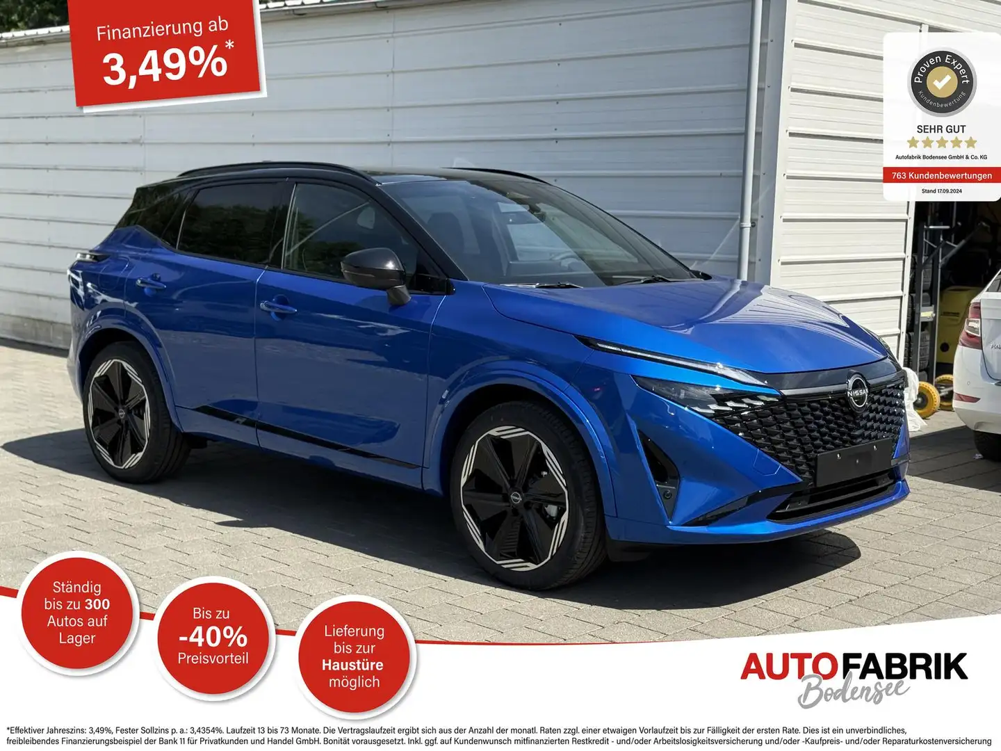 Nissan Qashqai N-Design 1.3 mHEV AT Pano*20"*NAVI*SHZ*I-Key* Blauw - 1