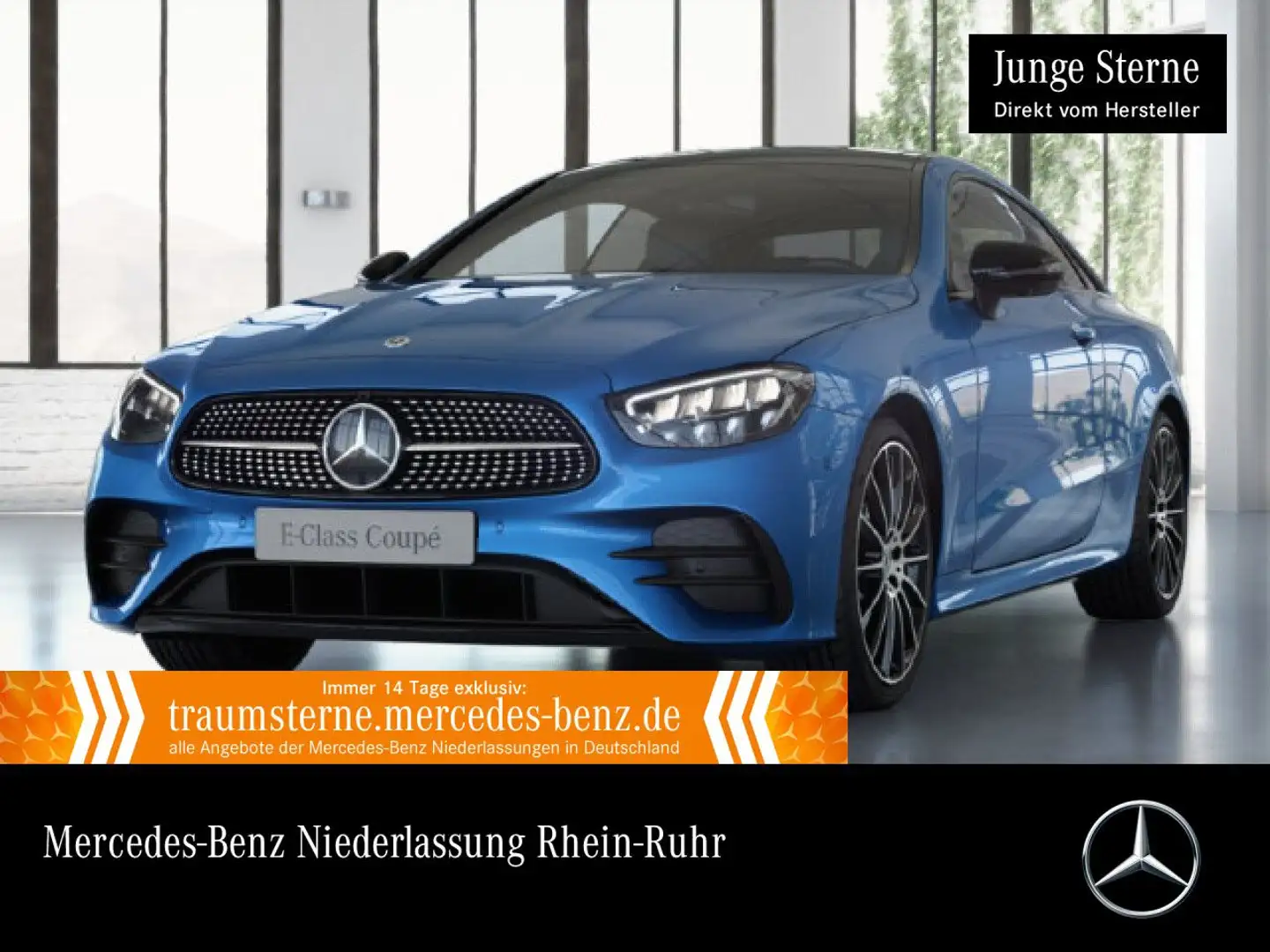 Mercedes-Benz E 400 d Coupé 4M AMG+NIGHT+PANO+360+LED+FAHRASS Bleu - 1