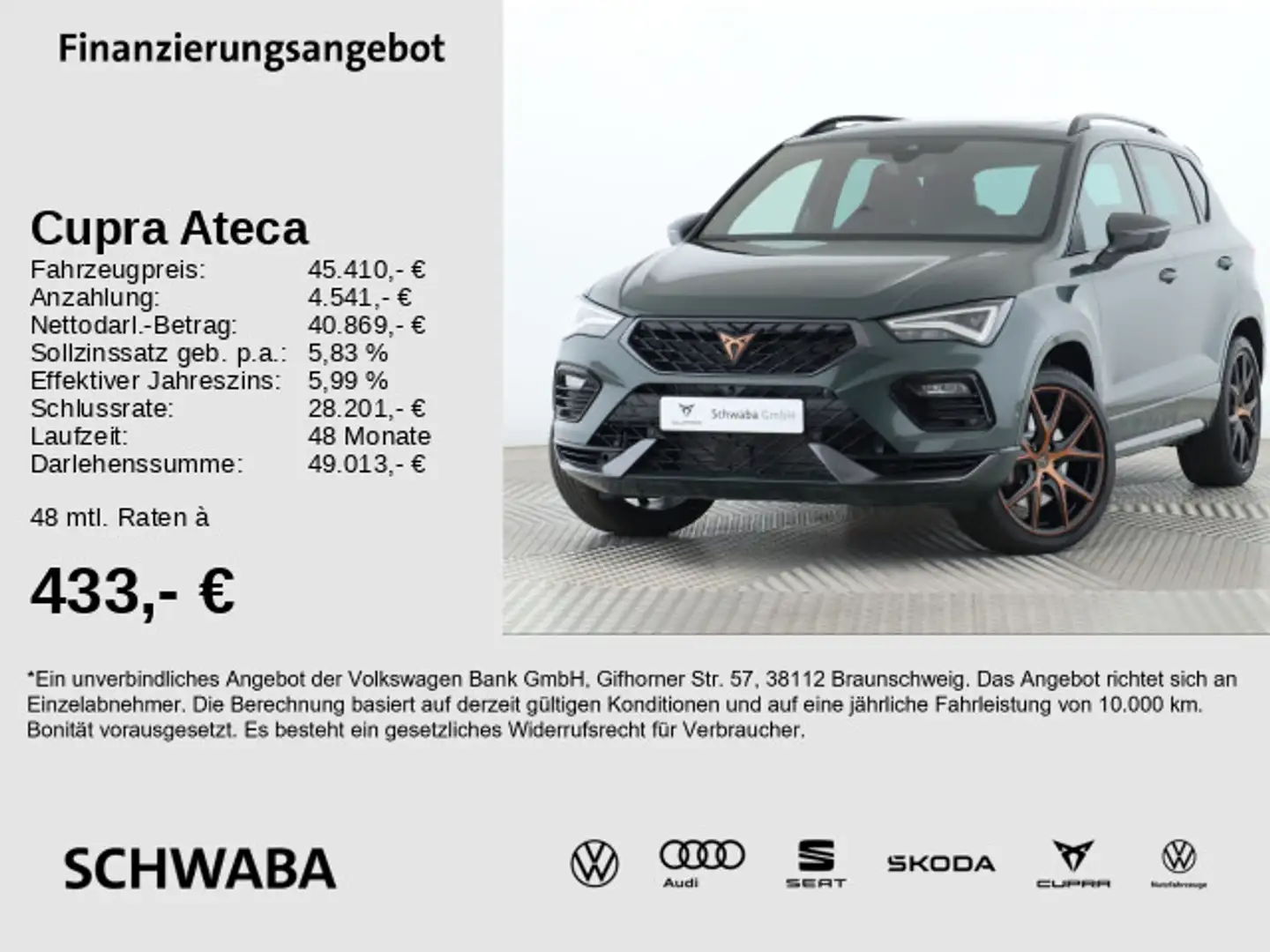CUPRA Ateca VZ 2.0 TSI DSG 4Drive *LED*AHK*ACC*PANO* Vert - 1