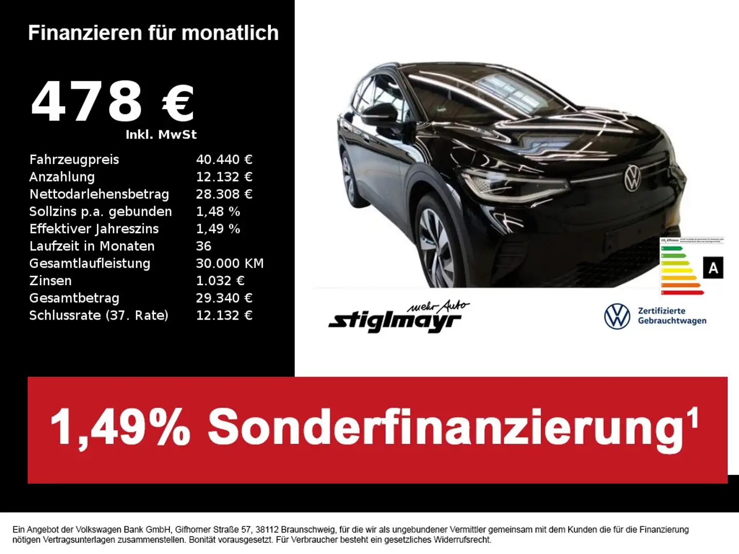 Volkswagen ID.4 Pro 82-kWh+ACC+WÄRMEPUMPE+IQ-LIGHT Schwarz - 1