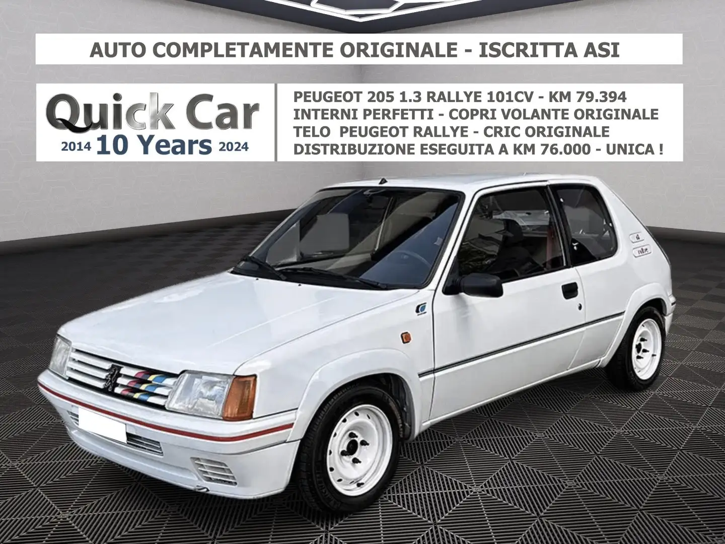 Peugeot 205 1.3 RALLYE ORIGINALE IN OGNI SUA PARTE,ASI,UNICA ! Blanco - 1