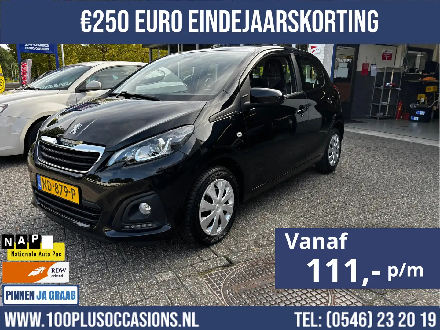 Peugeot 108 1.0 e-VTi Active, APK en 40.299 Km NAP|6 mnd garan Zwart - 1