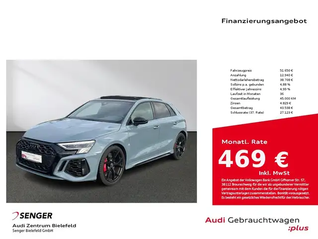 Audi RS3 Sportback 2.5 TFSI quattro MMI LED Panorama