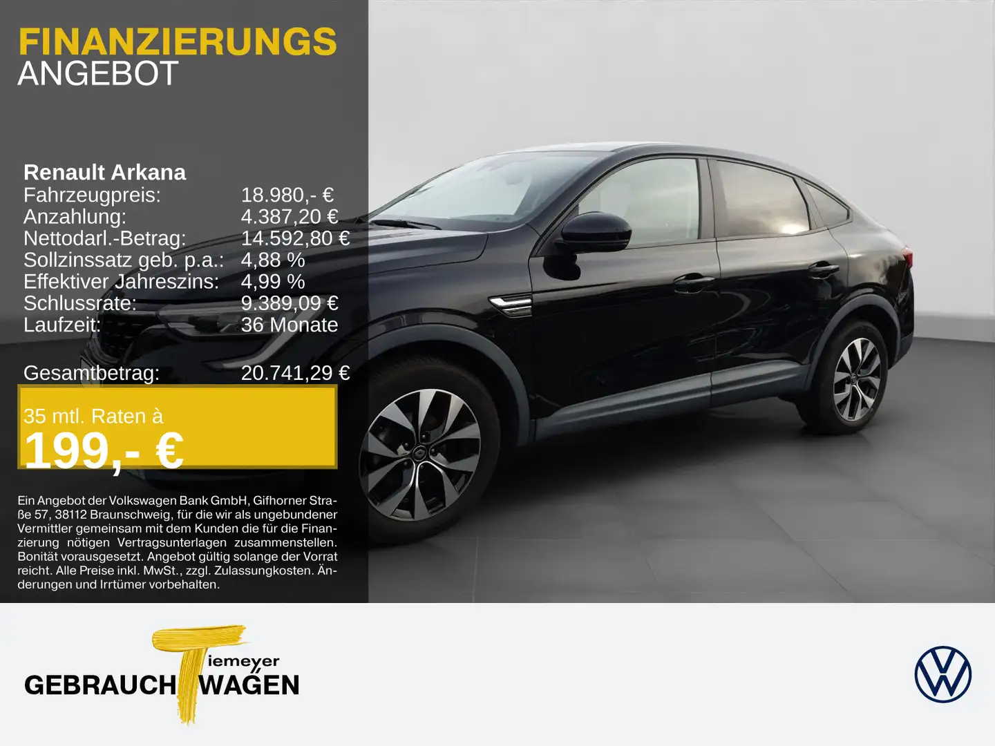 Renault Arkana 1.3 TCe EDC EQUILIBRE LED LM KAMERA Schwarz - 1